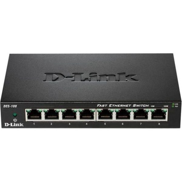 D-Link switch neupravljivi,DES-108/E (metalno kućište)