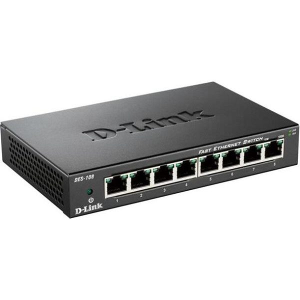 D-Link switch neupravljivi,DES-108/E (metalno kućište) - Slika 3
