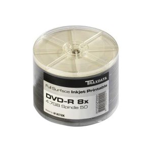 TRAXDATA OPTIČKI MEDIJ DVD-R 8X SPINDLE 50 WHITE FULL PRINTABLE HQ, 907OEDRPSN001, 907SP50NO8CPL
