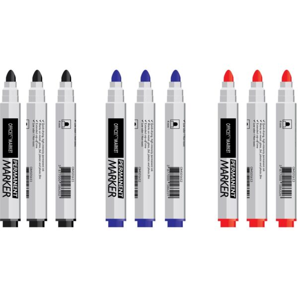 Marker trajni 4mm crni,plavi,crveni,zeleni 4/1, OM101614P - Slika 2