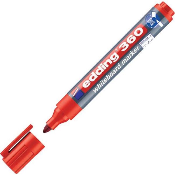 Marker za bijelu ploču 1,5-3mm Edding 360 crveni, 000000686