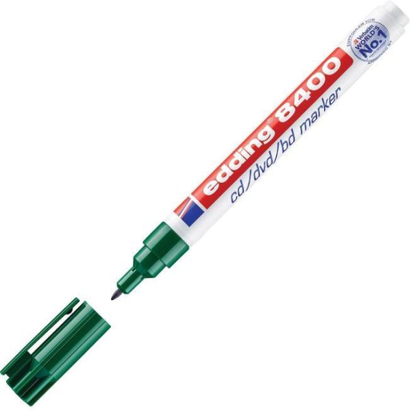Marker za CD/DVD permanentni 0,5-1mm Edding 8400 zeleni, 000023625