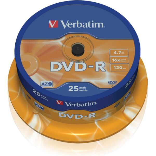 DVD-R Verbatim Matt Silver, Kapacitet 4.7GB, 25 komada, Brzina 16×, 43522