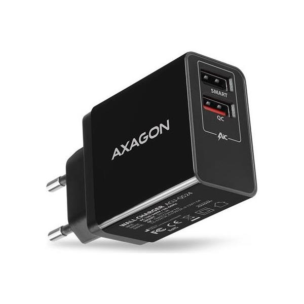 AXAGON ACU-QS24 zidni punjač 1x USB-A QC 3.0 i 1x 1,2A, 24W, crni, ACU-QS24 - Slika 3
