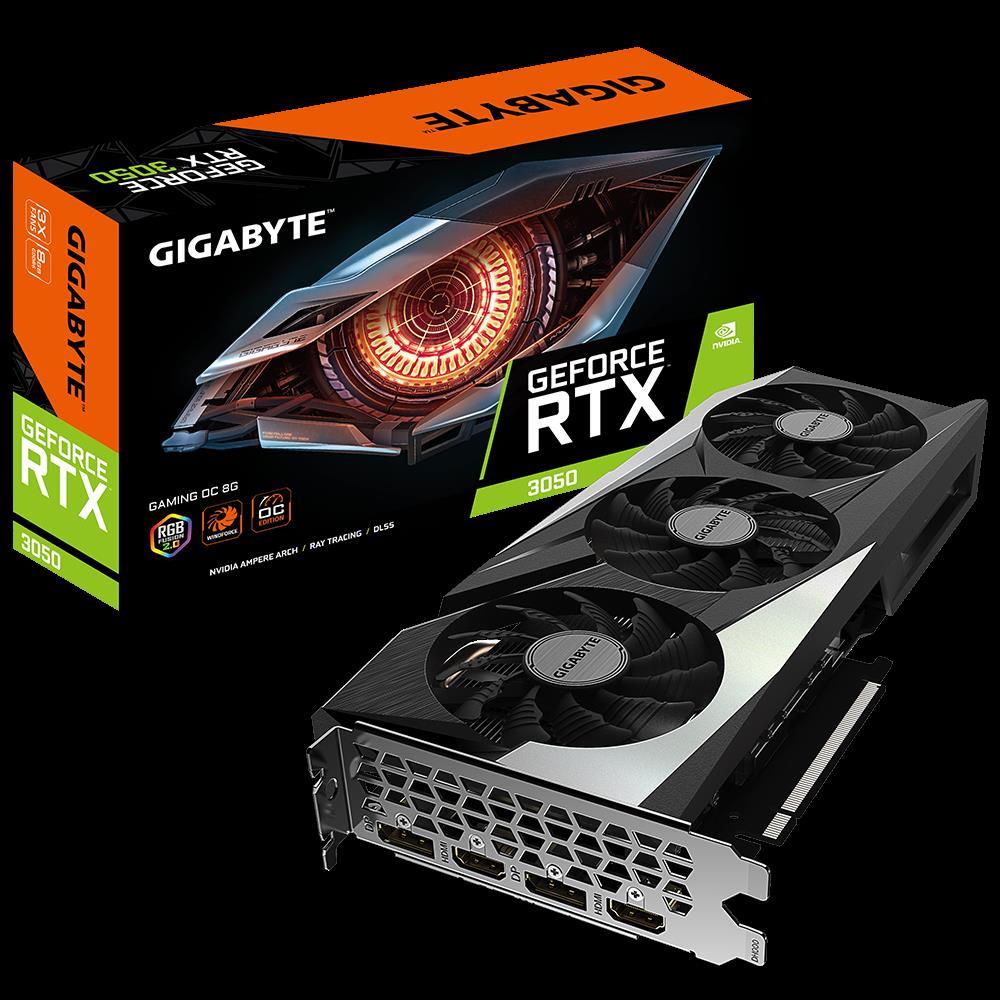 GIGABYTE Video Card NVidia GeForce RTX 3050 GAMING OC 8G GDDR6/128bit, GV-N3050GAMING OC-8GD