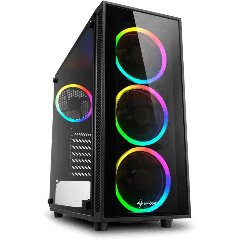 Sharkoon TG4 RGB Midi Tower ATX kućište, bez napajanja, prozirna prednja/bočna stranica, crno, 4044951026685