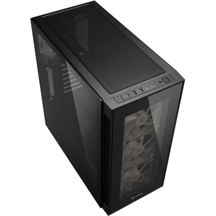 Sharkoon TG6 RGB Midi Tower ATX kućište, bez napajanja, prozirna prednja/bočna stranica, crno, 4044951028221 - Slika 2