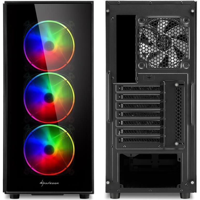 Sharkoon TG6 RGB Midi Tower ATX kućište, bez napajanja, prozirna prednja/bočna stranica, crno, 4044951028221 - Slika 3