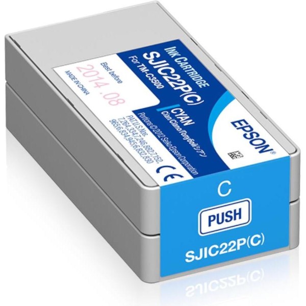 Tinta Epson SJIC22P TM-C3500 cyan 32,5ml, C33S020602
