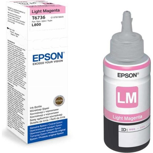 Tinta Epson T6736 L800 light magenta ecotank C13T67364A 70ml, C13T67364A