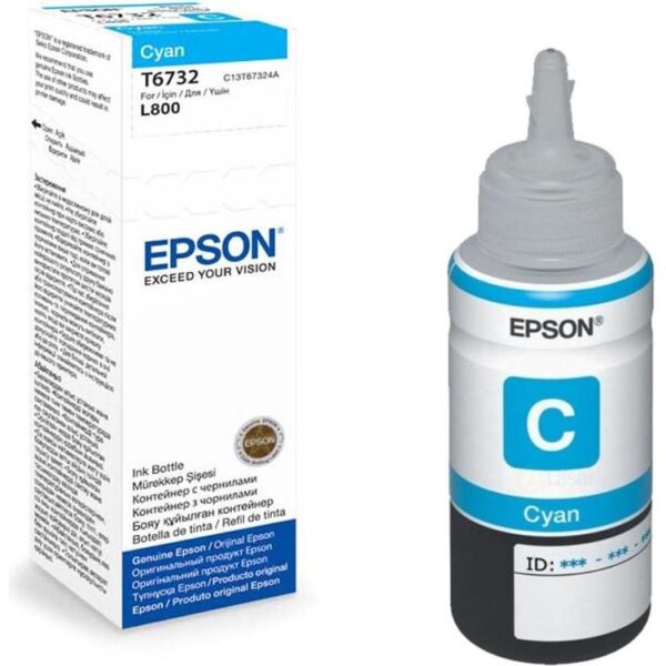 Tinta Epson T6732 L800 cyan ecotank C13T67324A 70ml, C13T67324A