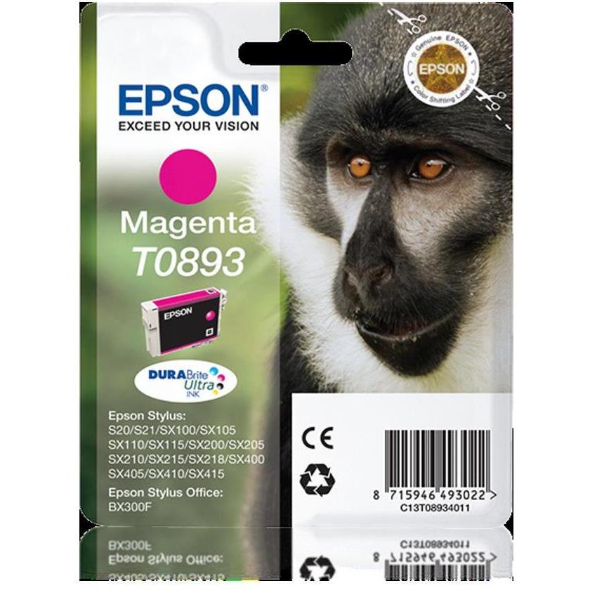 Tinta Epson T0893 SX205 magenta 5,8ml, C13T08934021