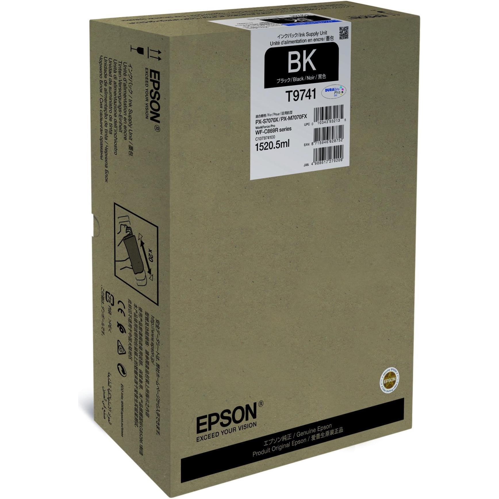 Tinta Epson T9741 WF-C869R xxl black 1520,5ml, C13T974100