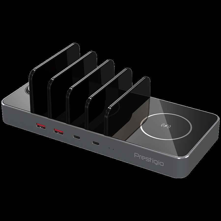 Prestigio ReVolt A6, 6-in-1 charger; 2 wireless interfaces: for all gadgets that support Qi wireless charging standard, PCS106A_SG