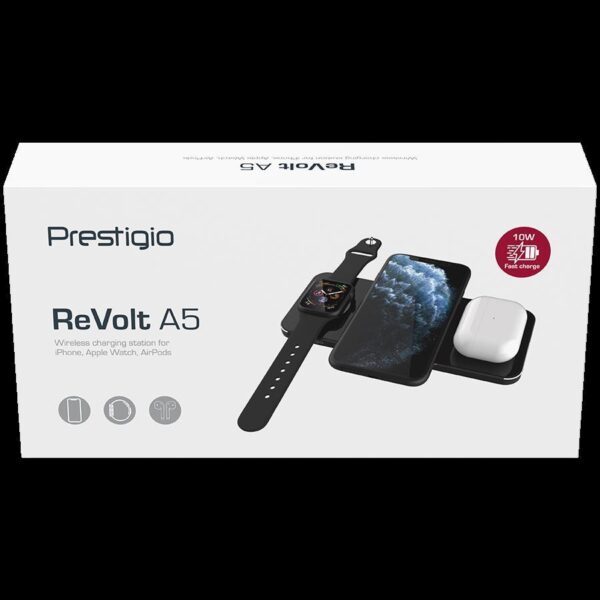 Prestigio ReVolt A5, 3-in-1 wireless charging station for iPhone, Apple Watch, AirPods, PCS105A_SG - Slika 4