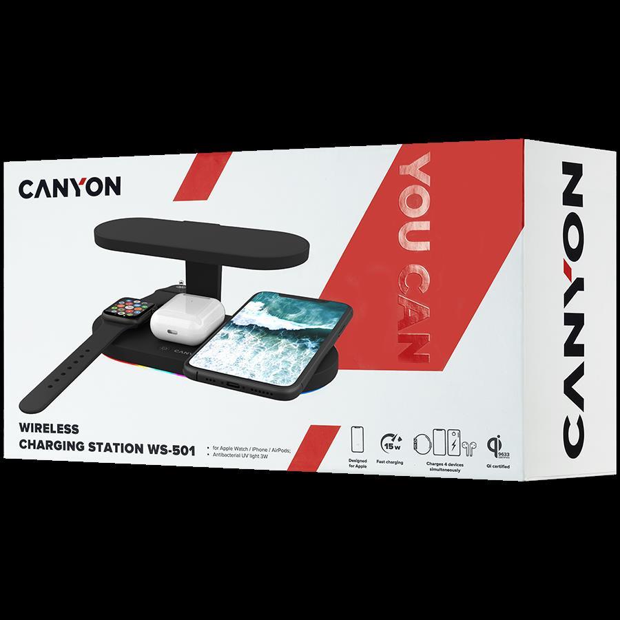 CANYON WS-501 5in1 Wireless charger, CNS-WCS501B - Slika 4