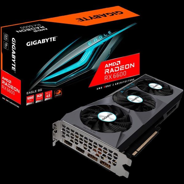 GIGABYTE Video Card AMD Radeon RX-6600 EAGLE, 8GB GDDR6 128bit, GV-R66EAGLE-8GD