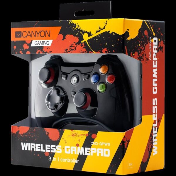 CANYON GP-W6 2.4G Wireless Controller with Dual Motor, Rubber coating, 2PCS AA Alkaline battery , CND-GPW6 - Slika 2
