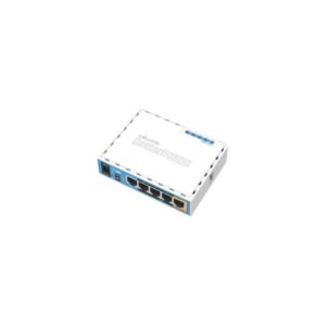 Mikrotik RB951Ui-2nD hAP, 650MHz CPU, 64MB RAM, 5×LAN, 2.4Ghz 802.11b/g/n, integrirana antena, USB, RouterOS L4, plastično kućište, PSU