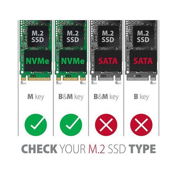AXAGON EEM2-UG2 USB-C 3.1 Gen 2 - M.2 NVMe SSD 42-80mm box, EEM2-UG2 - Slika 4