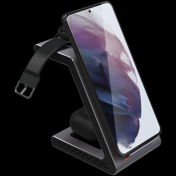 Prestigio ReVolt A9, 3-in-1 wireless charging station for Samsung smartphone, Galaxy Watch, Galaxy Buds and other Android devices, PCS109X_SG - Slika 3