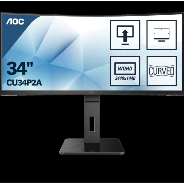 AOC VA 34" CU34P2A, HDMIx2, DP, UWQHD, 100Hz, CU34P2A