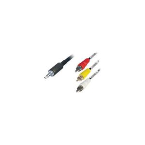 Transmedia Adapter Cable 4 way plug 3,5 mm to 3x RCA-plug, 2,0 m, VD5-2BL