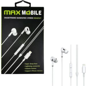 MAXMOBILE SLUŠALICE HANDSFREE WE08 Lightning, za iPhone, 3858893497141
