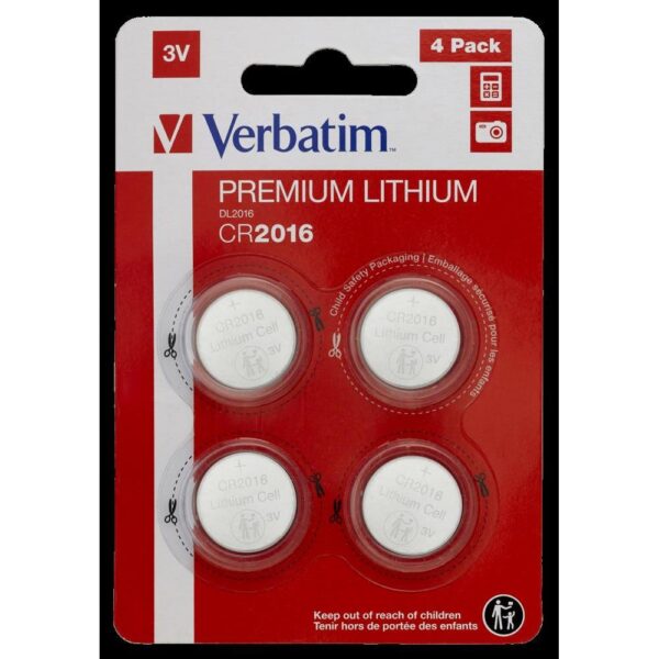 Baterije Verbatim #49531, litijske, CR2016 3V, 4pack, 49531