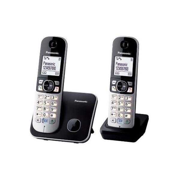 PANASONIC telefon bežični KX-TG6812FXB crni TWIN, KX-TG6812FXB