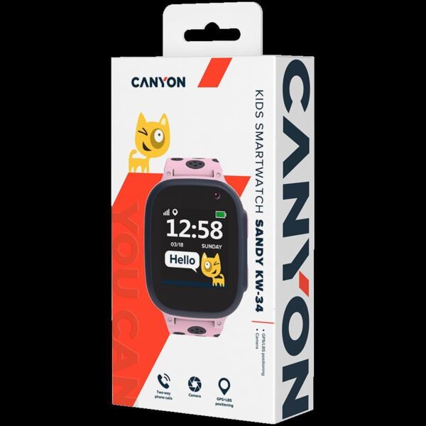 Kids smartwatch, 1.44 inch colorful screen, GPS function, Nano SIM card, 32+32MB, CNE-KW34PP - Slika 2