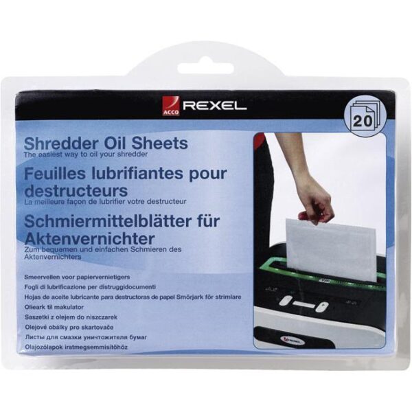 List uljni za podmazivanje uništavača A5 pk20 Rexel 2101949 blister, 000036344