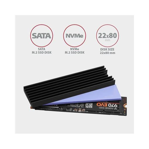 COL SSD Pasivni hladnjak za M.2 SSD 80mm, ALU, CLR-M2L6, AXA - Slika 4