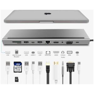Asonic USB Tip C, 11u1,HDMI/VGA/SD/RJ45/U3, N-UHCH1102
