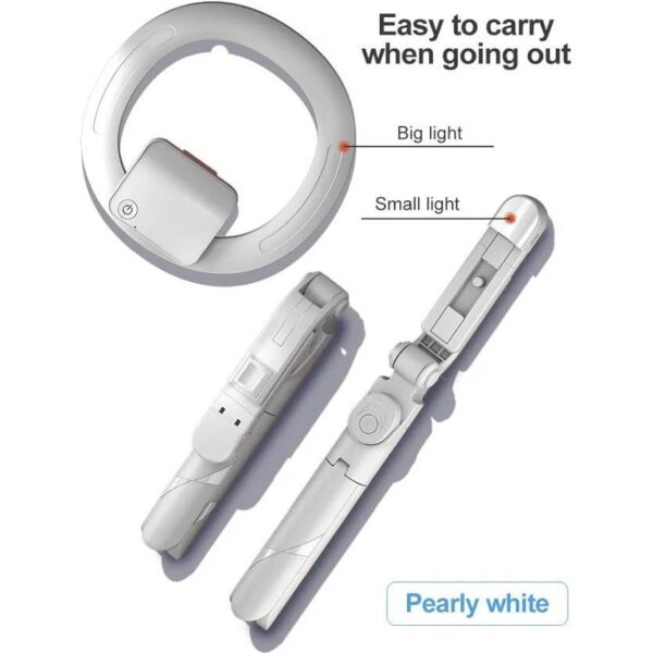 Selfie stick LED RING tripod + remote control white SSTR-18, 0755404779877 - Slika 2