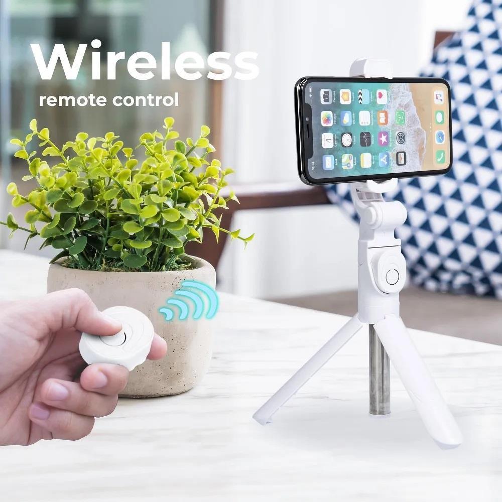 Combo selfie stick with tripod and remote control bluetooth white SSTR-12, 5903396072635 - Slika 2