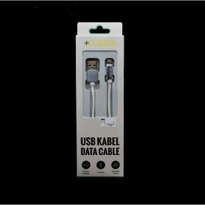 USB KABEL +CLASS IPHONE 5/6/7 PLETENI BIJELI
