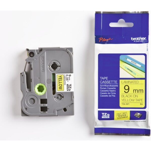 BROTHER TZE621 tape black/yellow 9mm 8m
