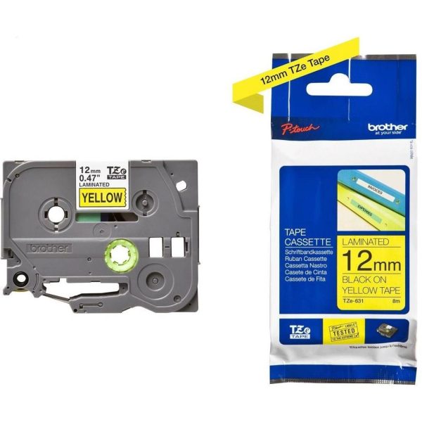BROTHER TZE631 tape black/yellow 12mm 8m