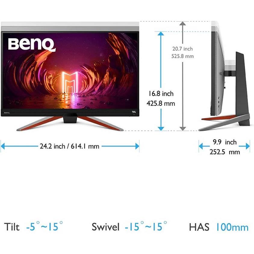 Monitor LED 27" BenQ EX2710S Mobiuz, IPS, 1920x1080 FHD, 1ms, 165Hz, 99%sRGB, HDMIx2, DP, treVolo, HAS, Swivel, HDRi, FreeSync, 9H.LKFLA.TBE - Slika 3