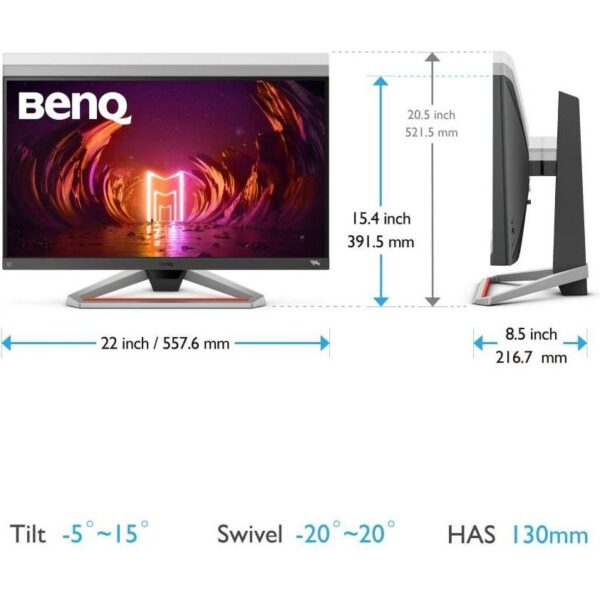Monitor LED 25" BenQ EX2510S Mobiuz, IPS, 1920x1080 FHD, 1ms, 165Hz, HDMIx2, DP, treVolo, HAS, Swivel, HDRi, FreeSync, 9H.LKELA.TBE - Slika 6