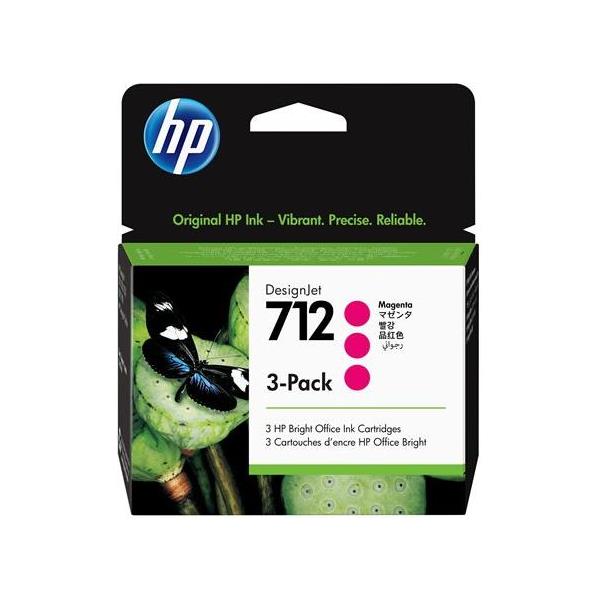 HP 712 3-Pack 29-ml Magenta DesignJet, 3ED78A