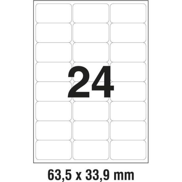 Etikete LK 63,5x33,9mm polyester pk20L Zweckform L4773-20 bijele