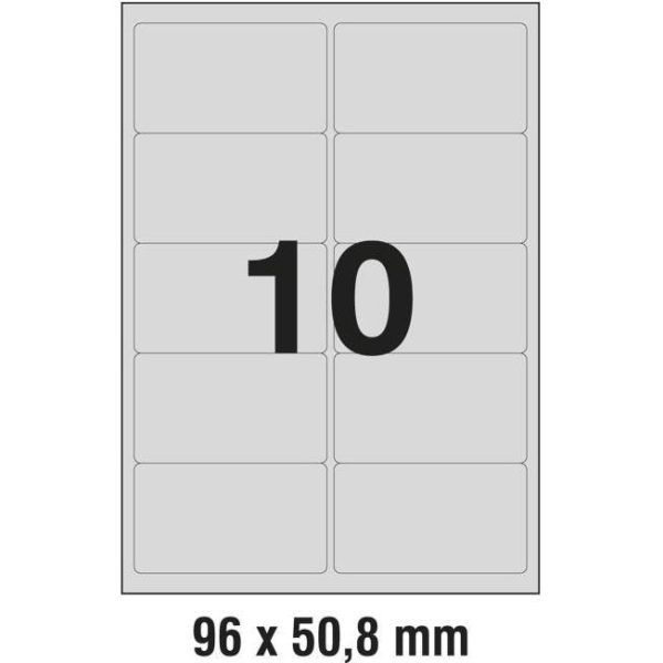 Etikete Laser 96x50,8mm polyester pk20L Zweckform L6012-20 srebrne
