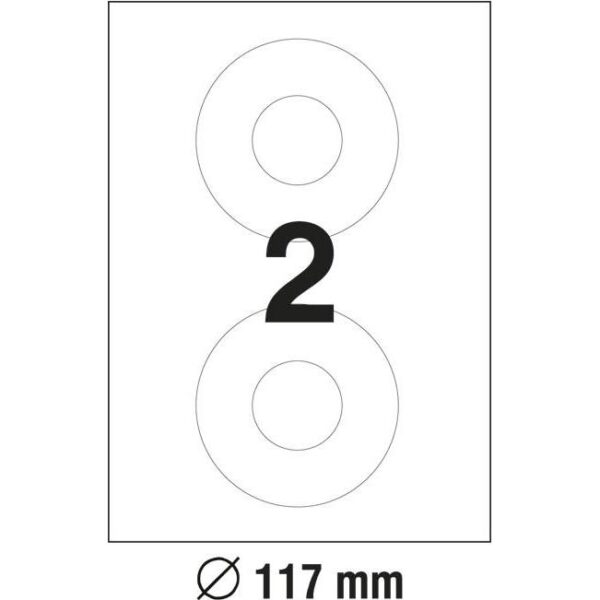 Etikete ILK za CD/DVD fi-117mm classic size pk100L Zweckform L6043-100