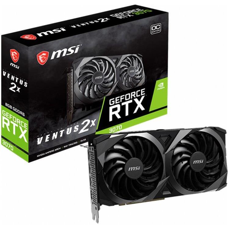 MSI Video Card Nvidia RTX 3070 VENTUS 2X 8G OC LHR (RTX3070, 8GB GDDR6 256bit, 1xHDMI, 3xDP 1.4a, 2x8 pin, 220W), RTX 3070 VENTUS 2X 8G OC LHR