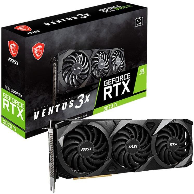 MSI Video Card Nvidia RTX 3070 Ti VENTUS 3X 8G OC (RTX3070 Ti, 8GB GDDR6X 256bit, TORX FAN3.0, 1xHDMI, 3xDP 1.4a, 2x8 pin, 290W), RTX 3070 TI VENTUS 3X 8G OC