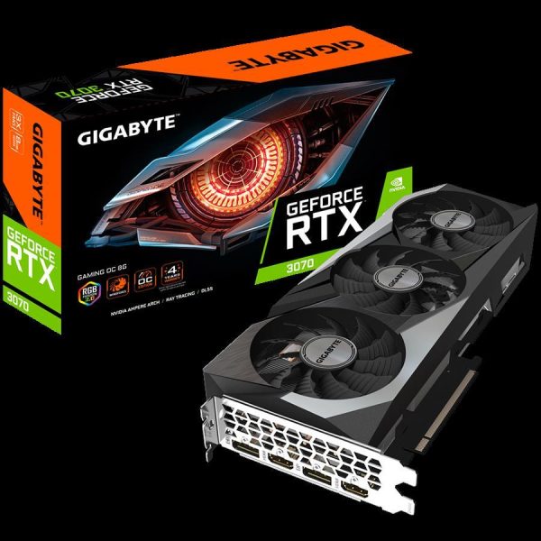 GIGABYTE Video Card NVidia GeForce RTX 3070 GAMING OC GDDR6 8GB/256bit (LHR), PCI-E 4.0 x16, 2xHDMI, 2xDP, WINDFORCE 3X, RGB Fusion 2.0, GV-N3070GAMING OC-8GD 2.0
