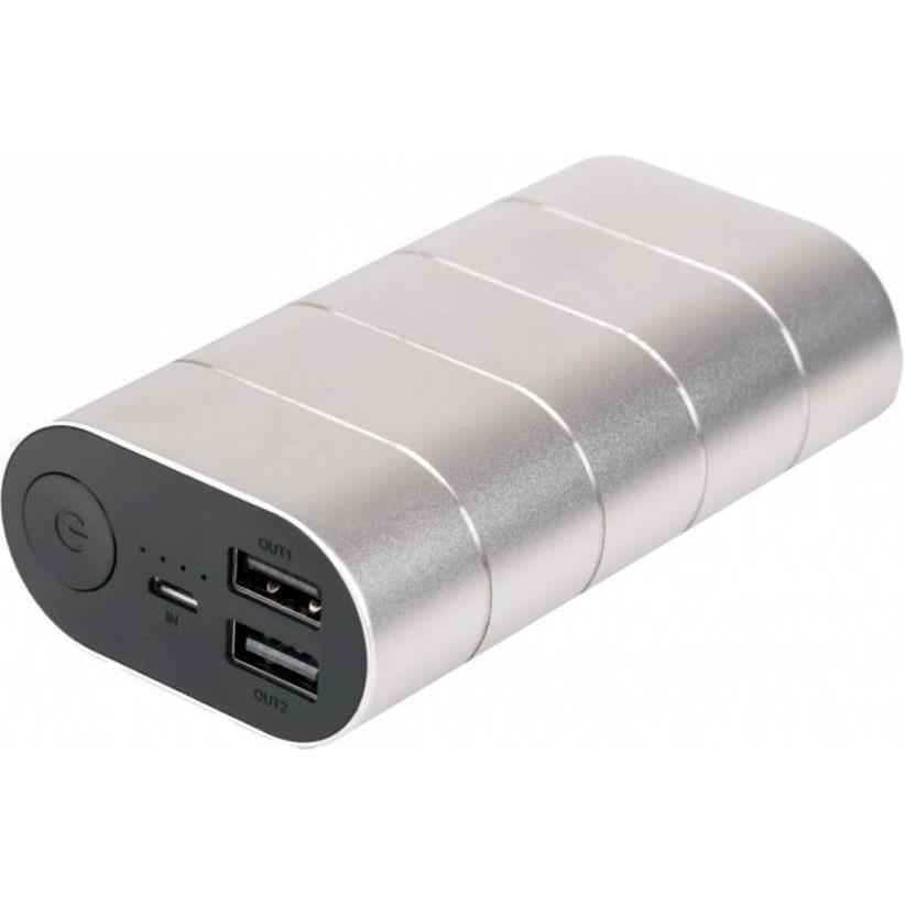 Powerbank Verbatim, 10000 mAh, USB A- micro USB B, Grey/Silver metal, #49572