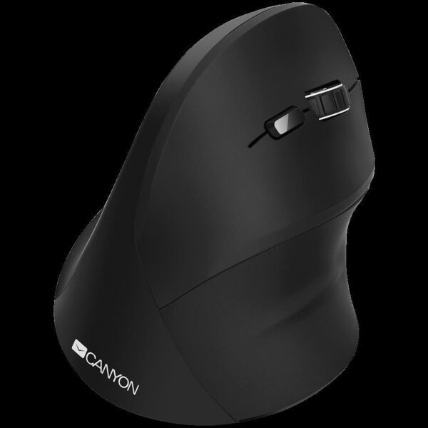 CANYON MW-16 wireless Vertical mouse, USB2.4GHz, Optical Technology, 6 number of buttons, USB 2.0, resolution: 800/1200/1600 DPI, black, size: 86*115*71mm,90g